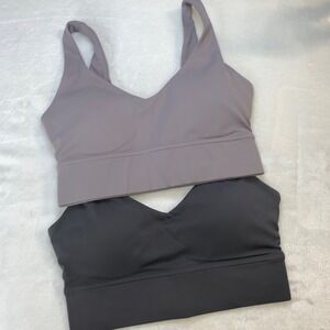 91 The Label Bundle Sports Bra Seamless V-Neck Reflective Activewear Gym Yoga S